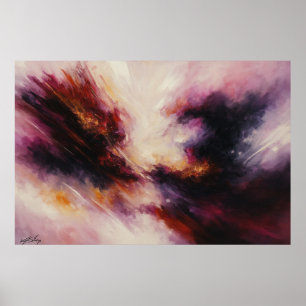 Poster Inferno Cósmico Explosão Abstrata