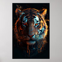 Inferno Gaze: Tigre feroz com Olhos Fierosos