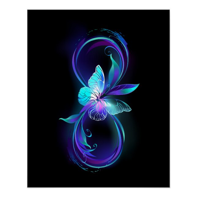 Pôster Infinidade brilhante com borboleta mágica (Frente)