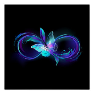 Pôster Infinidade brilhante com borboleta mágica