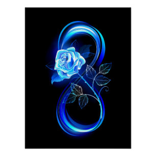 Pôster Infinidade brilhante com rosa azul
