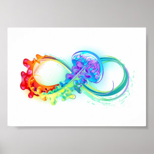Poster Infinidade com água-vivas do Arco-Íris