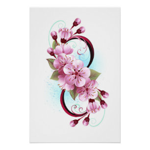 Pôster Infinidade com Flores de Flor Sakura