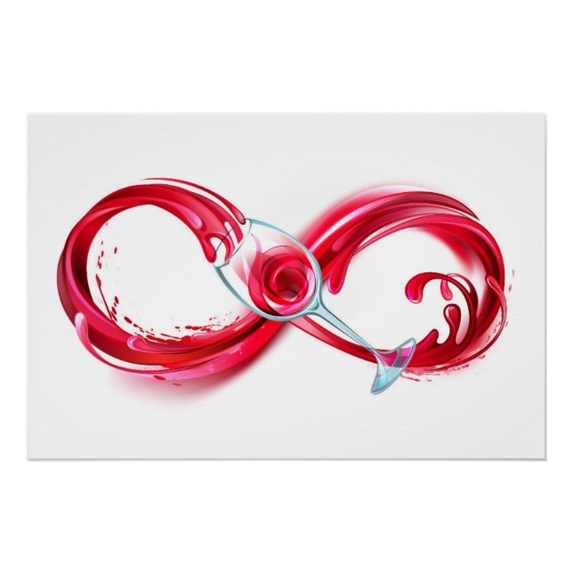 Pôster Infinidade com vinho tinto (Frente)