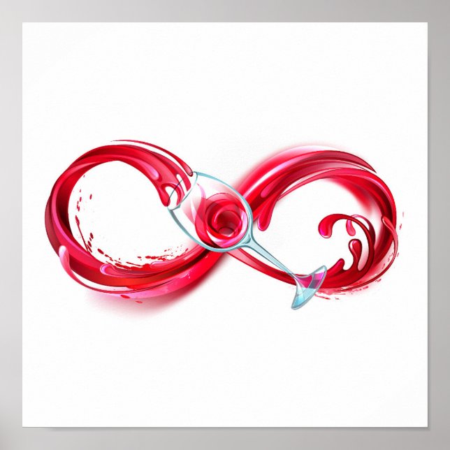 Poster Infinidade com vinho tinto (Frente)