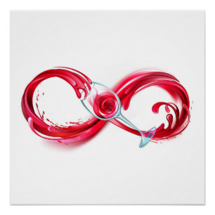 Pôster Infinidade com vinho tinto