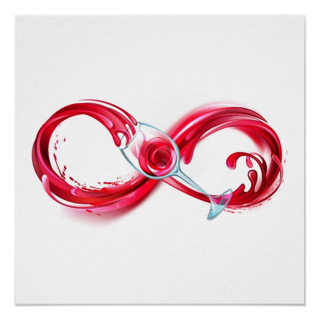 Pôster Infinidade com vinho tinto (Frente)