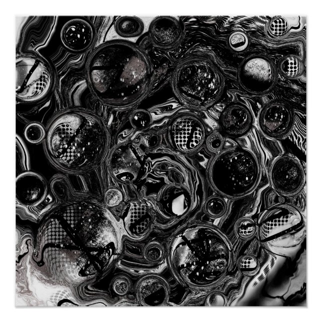 Pôster Infinidade Preta e Branca (Frente)