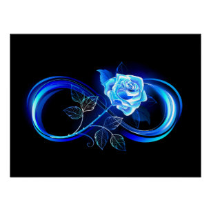 Pôster Infinito brilhante com rosa azul