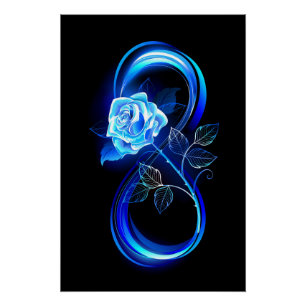 Pôster Infinito brilhante com rosa azul