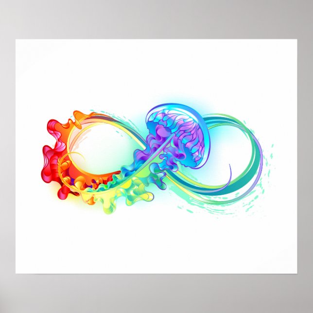 Poster Infinito com Água-Viva Arco-Íris (Frente)
