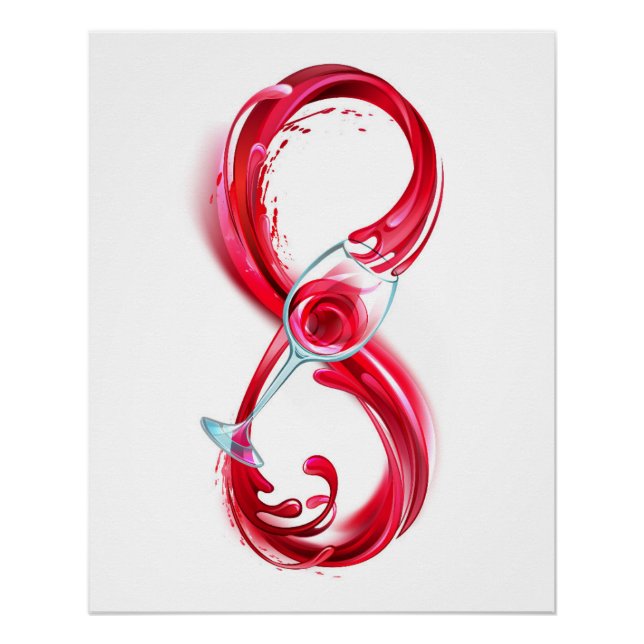 Pôster Infinito com Vinho Tinto (Frente)