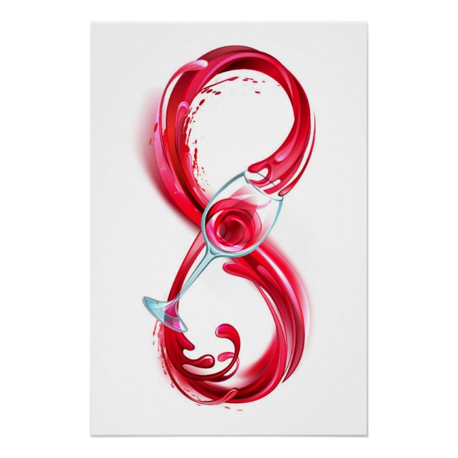 Pôster Infinito com Vinho Tinto (Frente)
