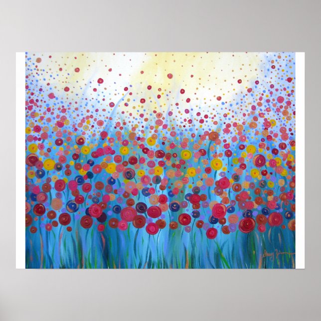 Poster Infinito Romance Floral Abstrato (Frente)