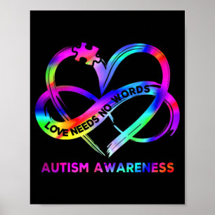 Poster Infinity Heart Love Autismo Sensibilização Não Pre