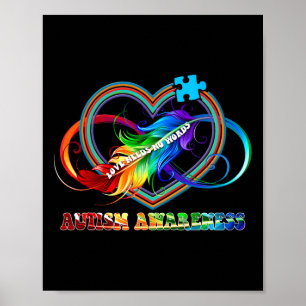 Poster Infinity Heart Love Autismo Sensibilização Não Pre
