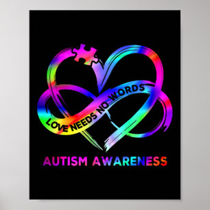 Poster Infinity Heart Love Autismo Sensibilização Não Pre