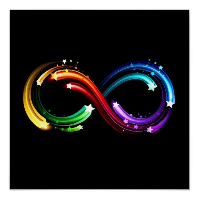 Pôster Infinity symbol of rainbow comets (Frente)