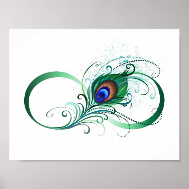 Poster Infinity Symbol with Peacock Feather (Frente)