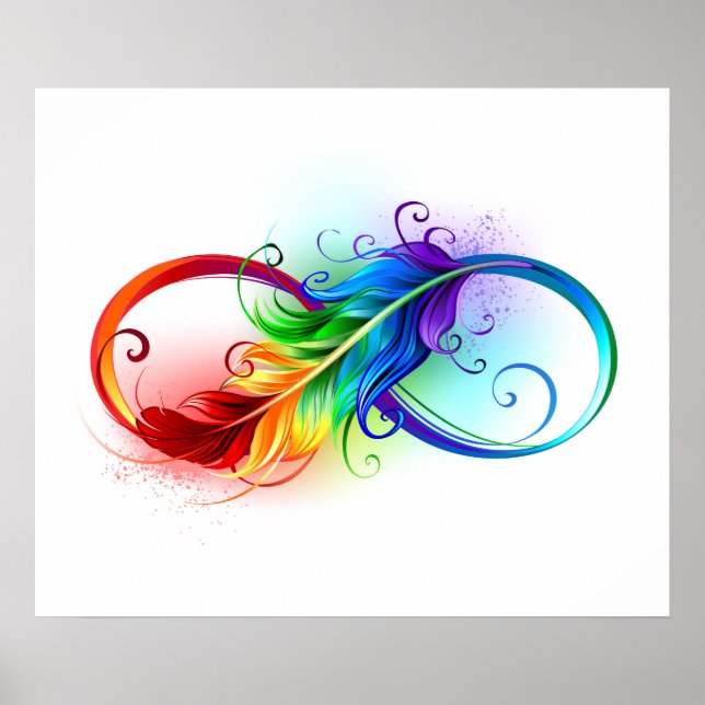 Poster Infinity Symbol with Rainbow Feather (Frente)