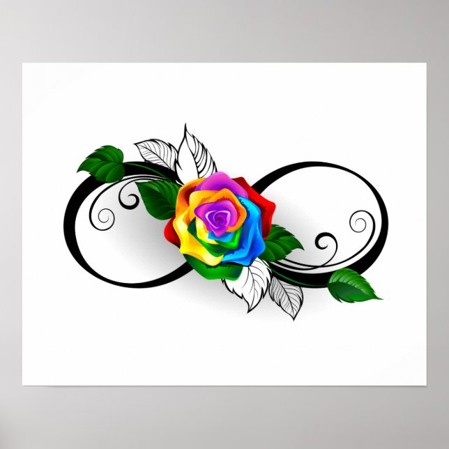 Poster Infinity Symbol with Rainbow Rose (Frente)