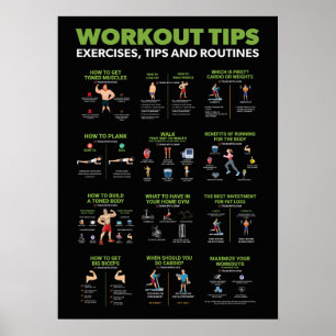 Poster Infográfico de Saúde e Malhações - Dieta e Exe