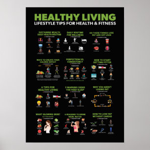 Poster Infográfico de Saúde e Malhações - Dieta e Exe