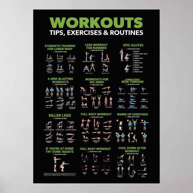 Poster Infográfico de Saúde e Malhações - Dieta e Exercíc (Frente)