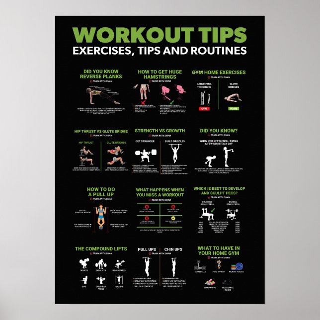 Poster Infográfico de Saúde e Malhações - Dieta e Exercíc (Frente)