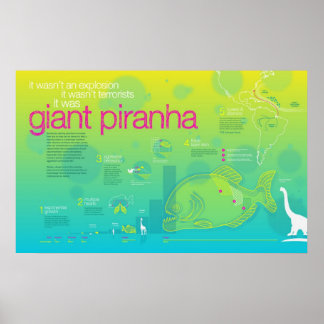 Pôster Infográfico: Giant Piranha