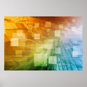 Pôster Informática como uma arte abstrata do fundo