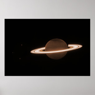 Poster Infravermelho Saturno   JWST