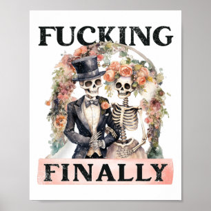Poster Ing Finalmente Bridesmaid Skeleton Noivo Hallow