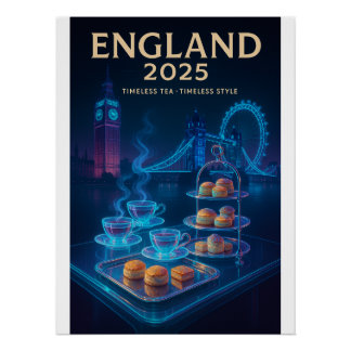 Pôster Inglaterra 2025 - Eterno Tea, Estilo do Eterno