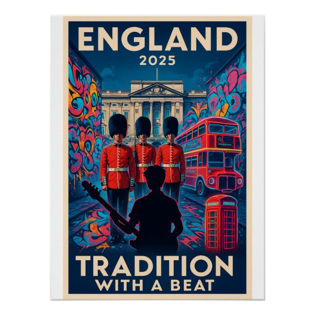 Pôster Inglaterra 2025 - Tradição com batida (Frente)