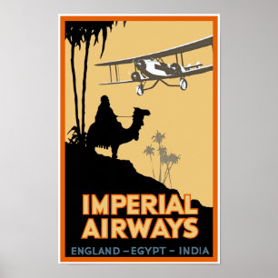Pôster ~ Inglaterra - Egipto - India de Imperial Airways