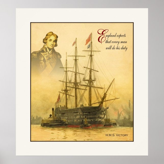 Pôster Inglaterra Espera ~ Colagem de Belas Artes Vintage (Frente)