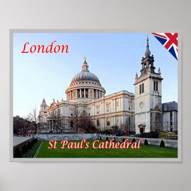 Poster Inglaterra - Londres - Catedral de Paul Rua - (Frente)