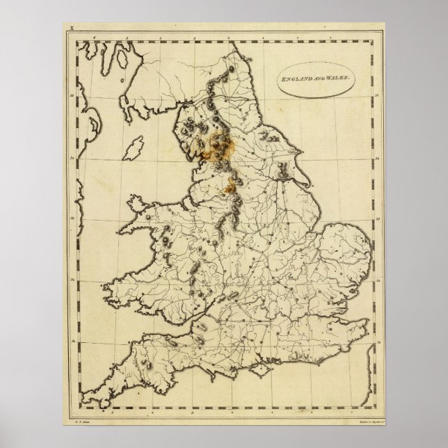 Pôster Inglaterra, País de Gales (Frente)