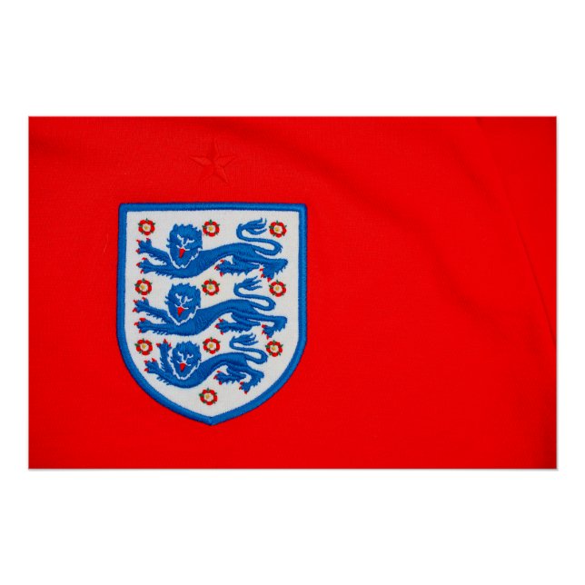 Pôster Inglaterra Três Leões Crachá (Frente)