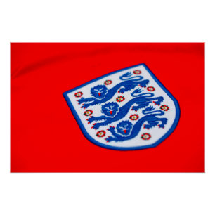 Pôster Inglaterra Três Leões Crachá