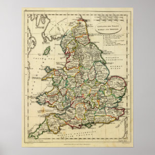 Poster Inglaterra, Wales romano, moderna