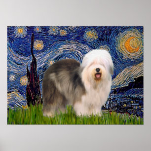 Pôster Inglês Antigo (F) - Noite Estrelada