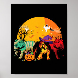 Poster Inglês Buldogue Halloween Costume Para Cachorro