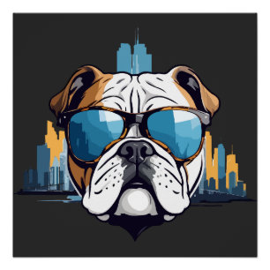 Pôster Inglês Buldovetor Art Animal Modern Urban Pet