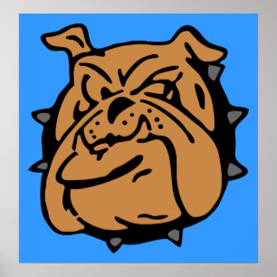 Pôster Inglês Bulldog Cartoon