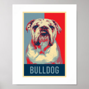 Poster Inglês Bulldog Portrait Pop Art