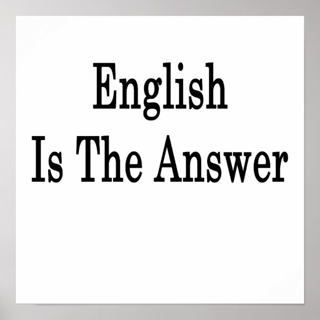 Pôster Inglês É A Resposta (Frente)