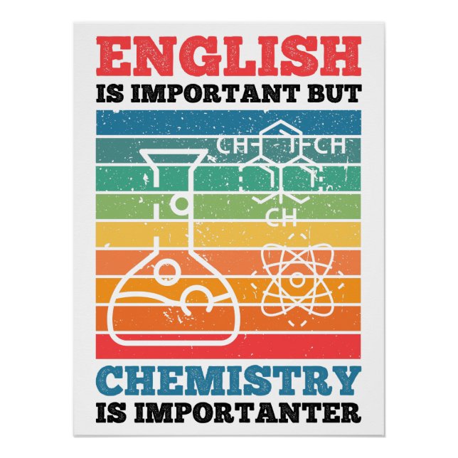 Pôster Inglês É Importante Mas Química É Importante (Frente)