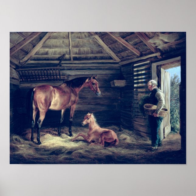 Pôster Inglês Mare With Her Foals, 1833 (Frente)